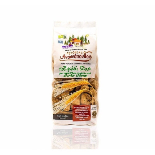 Παξιμάδι ζέας ολικής άλεσης με χαρούπι ΧΩΡΙΣ ΑΛΑΤΙ Αντωνοπουλος 400g ΒΙΟ