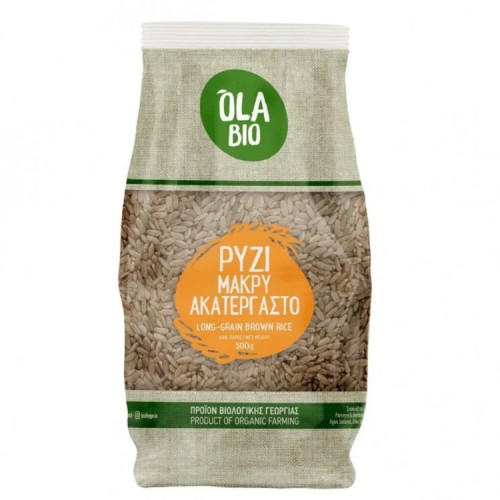 Ρύζι μακρύ αναποφλοίωτο OlaBio 500g ΒΙΟ Ρύζι μακρύ αναποφλοίωτο OlaBio 500g ΒΙΟ