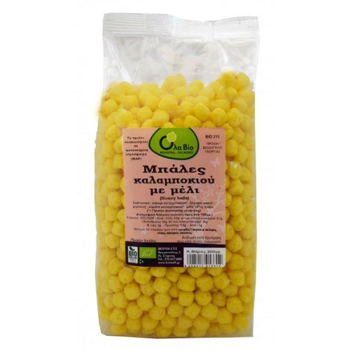 Μπάλες Καλαμποκιού με μέλι ΟλαΒΙΟ 200g ΒΙΟ Μπάλες Καλαμποκιού με μέλι ΟλαΒΙΟ 200g ΒΙΟ