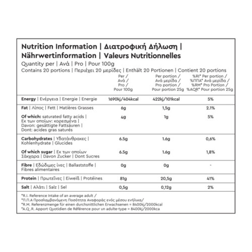 Πρωτεΐνη βουβαλινή ορού γάλακτος 80% Βιολογος 500g