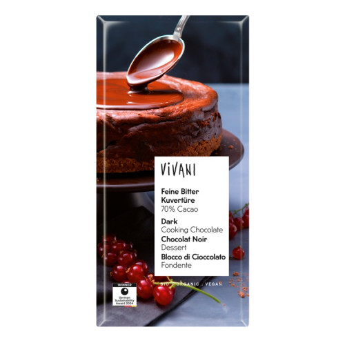 Κουβερτούρα Μαύρη με 70% κακάο Vivani 150g ΒΙΟ