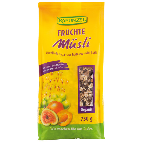 Μούσλι Φρούτων χωρίς ζάχαρη 750g Rapunzel BIO
