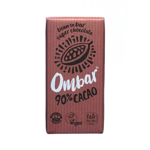Ωμή μαύρη σοκολάτα με 90% κακάο Ombar 35g ΒΙΟ Ωμή μαύρη σοκολάτα με 90% κακάο Ombar 35g ΒΙΟ