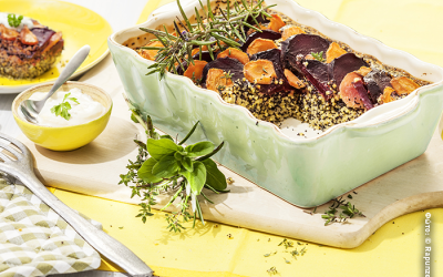 Σουφλέ με μαύρο αμάρανθο παντζάρι και καρότο