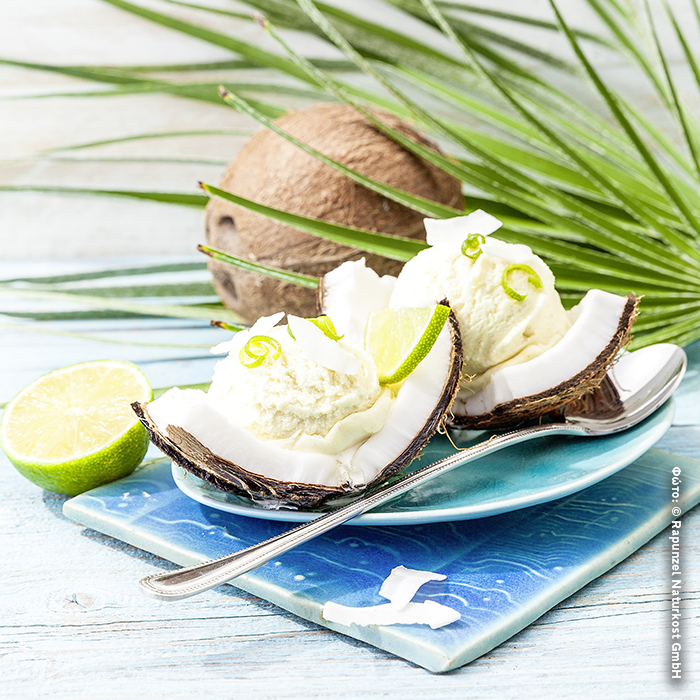 Παγωτό με καρύδα και λάιμ Παγωτό με καρύδα και λάιμ