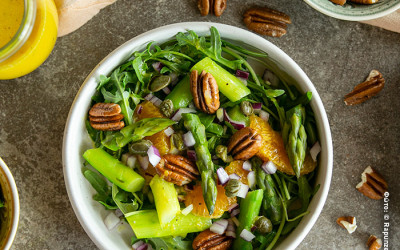 Σαλάτα με σπαράγγια και Καρύδι Πεκάν